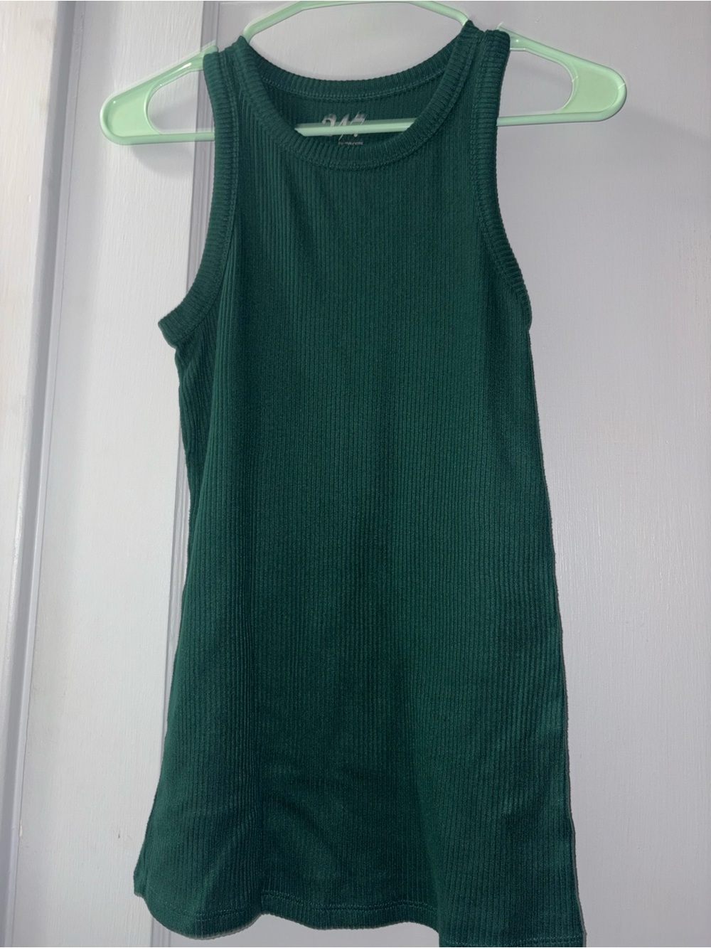 Dark Green Ribbed Tank Top